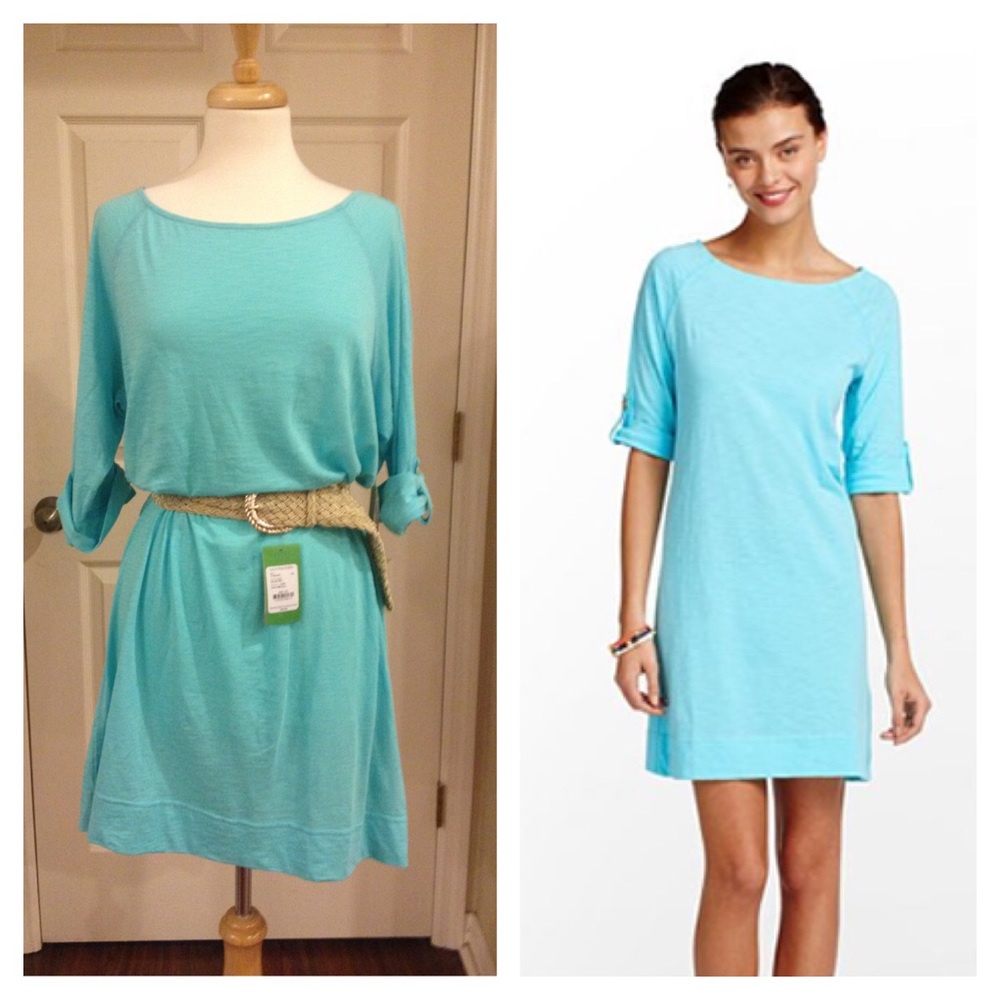 Lilly Pulitzer Camie Dress Shirley Blue Lg